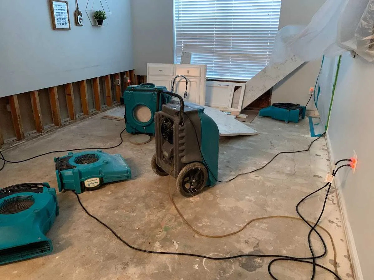 Dehumidifier in flood-cut room for Water Extraction & Removal in Downingtown